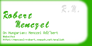 robert menczel business card